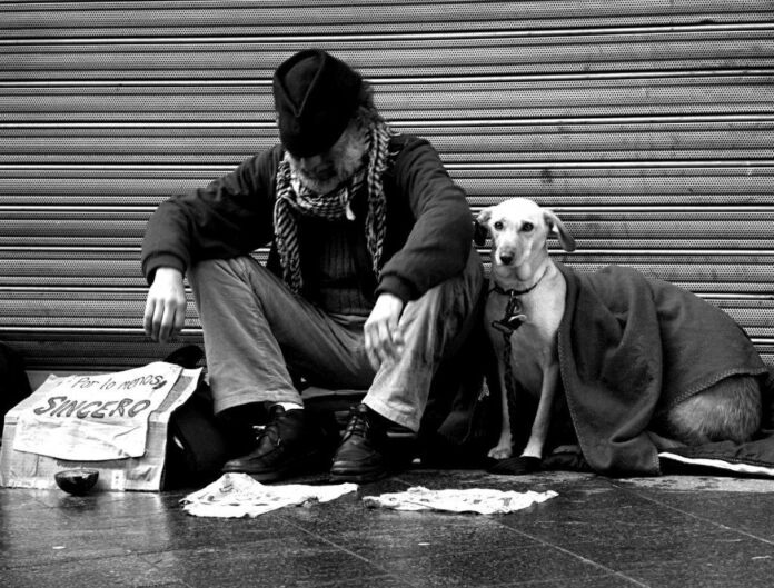 clochard e cane