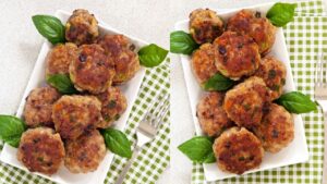 Fai queste polpette di pollo e inseriscile nella friggitrice ad aria preriscaldata. Tutti i tuoi ospiti ti faranno i complimenti