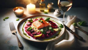 Cuori innamorati al Salmone e Risotto alla Barbabietola: la ricetta