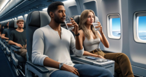 Bere acqua in aereo dovrebbe essere evitato e il motivo non ti piacerà