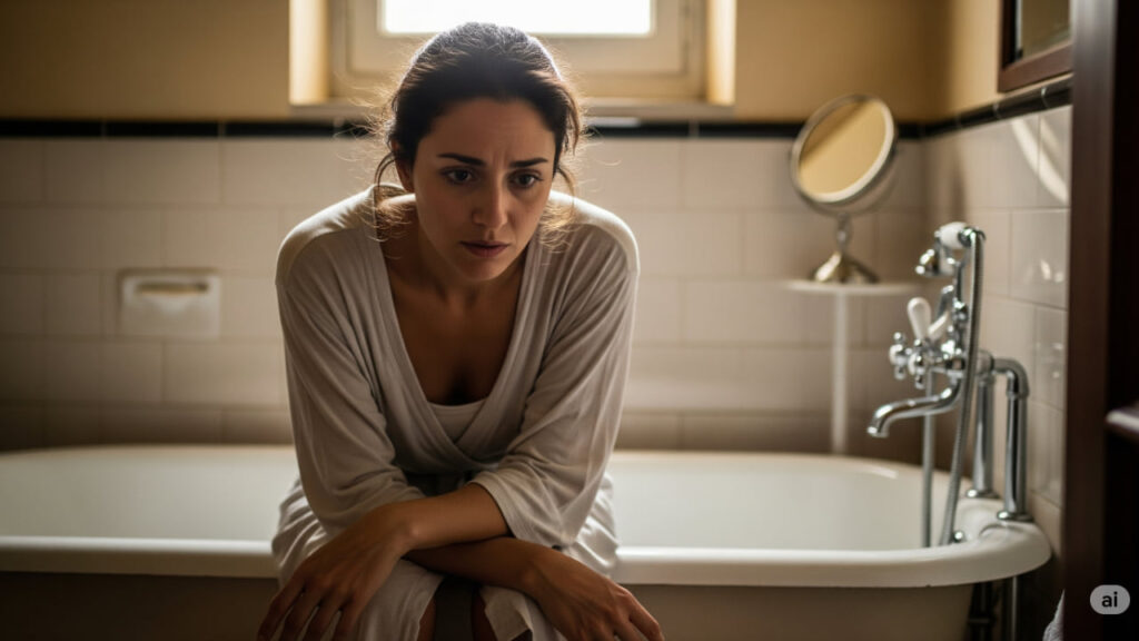 Donna in bagno