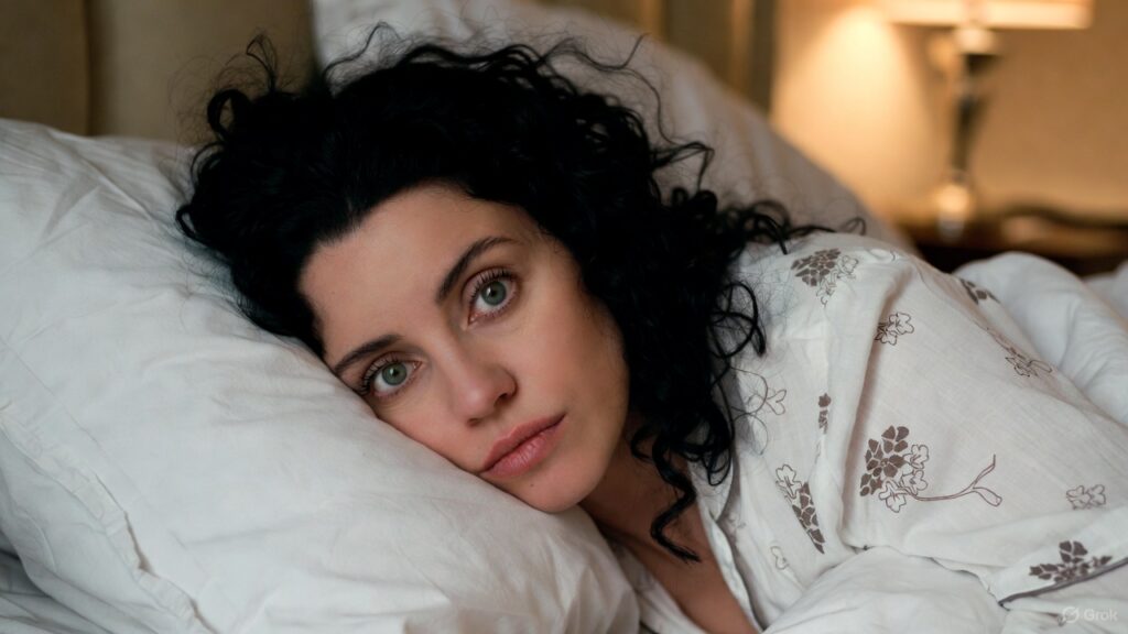 Giovane donna con l’influenza.