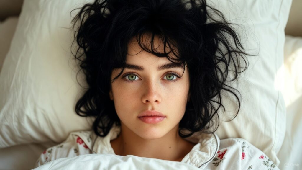 Giovane donna con l’influenza.