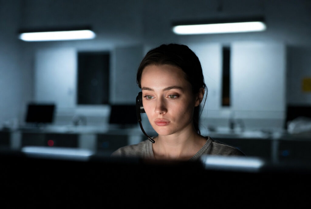 Donna che lavora di notte