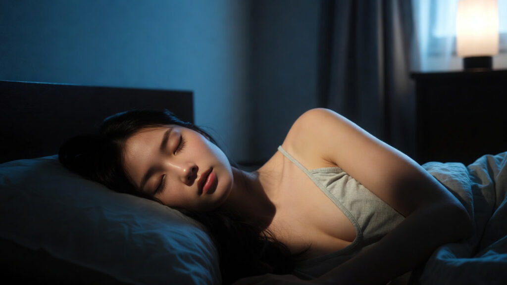 Persona che dorme profondamente grazie a condizioni di relax