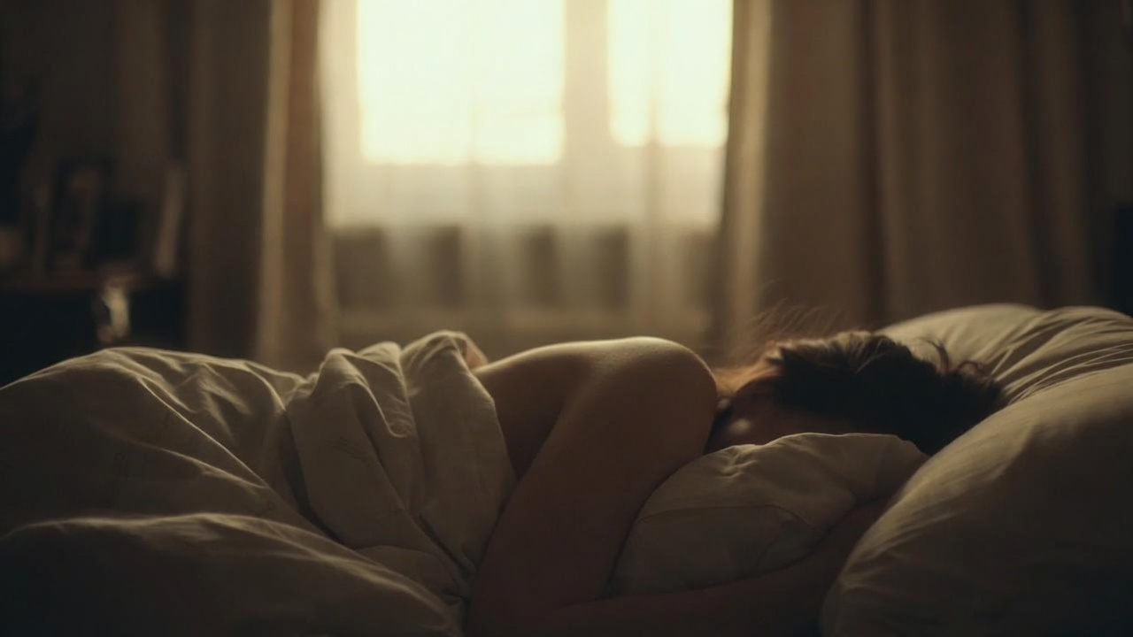 Persona che dorme a pancia in giù con la testa girata di lato su un cuscino alto, per l’articolo sugli effetti della posizione prona su collo e mal di testa